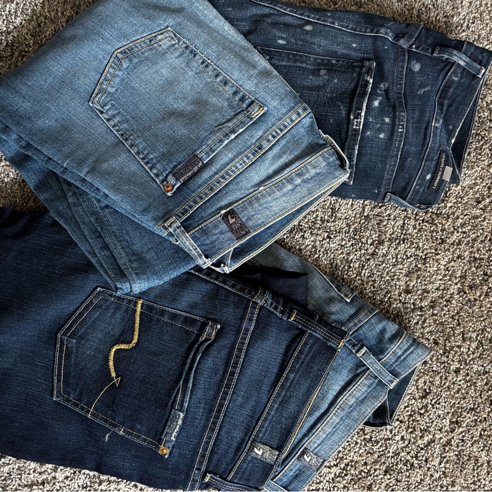 Denim bundle!!!! Dark Blue Denim Jacket + 3 pair of jeans!!